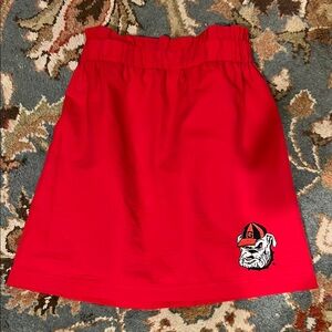 Red Women's mini Skirt with UGA Bulldog Logo small Dawgs!